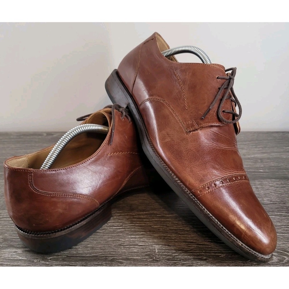 Johnston & Murphy Signature Series Cap Toe Derby Shoes Men's 10 M‎ Brown Leather